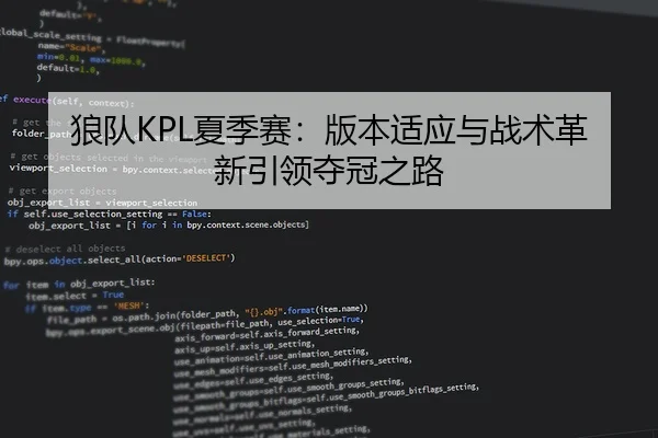 狼队KPL夏季赛：版本适应与战术革新引领夺冠之路